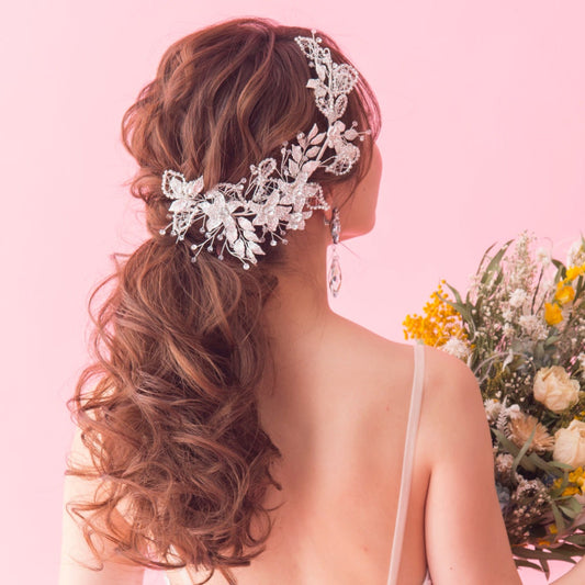 【ヘッドドレス】violet flower romantic ブライダルヘッドドレス 【結婚式 ヘアアクセサリー】