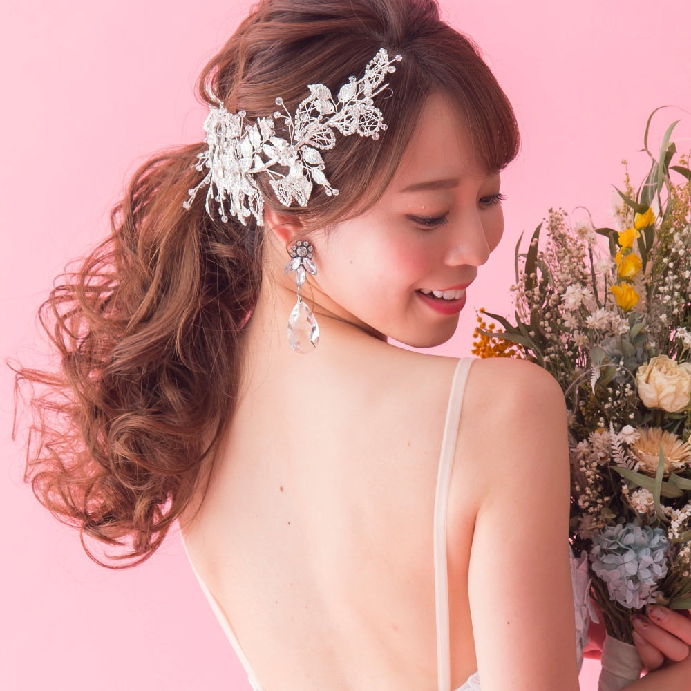 【ヘッドドレス】violet flower romantic ブライダルヘッドドレス 【結婚式　ヘアアクセサリー】