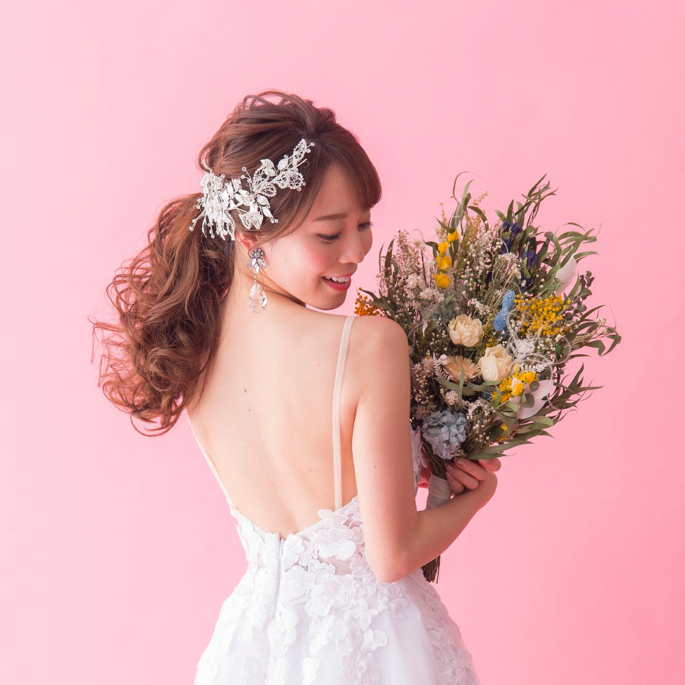 ヘッドドレス】violet flower romantic ブライダルヘッドドレス 【結婚