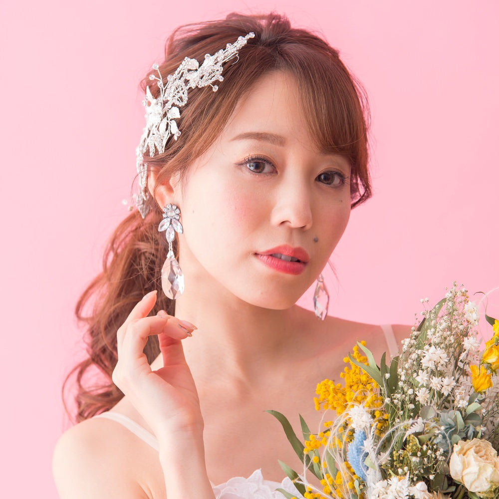 ヘッドドレス】violet flower romantic ブライダルヘッドドレス 【結婚