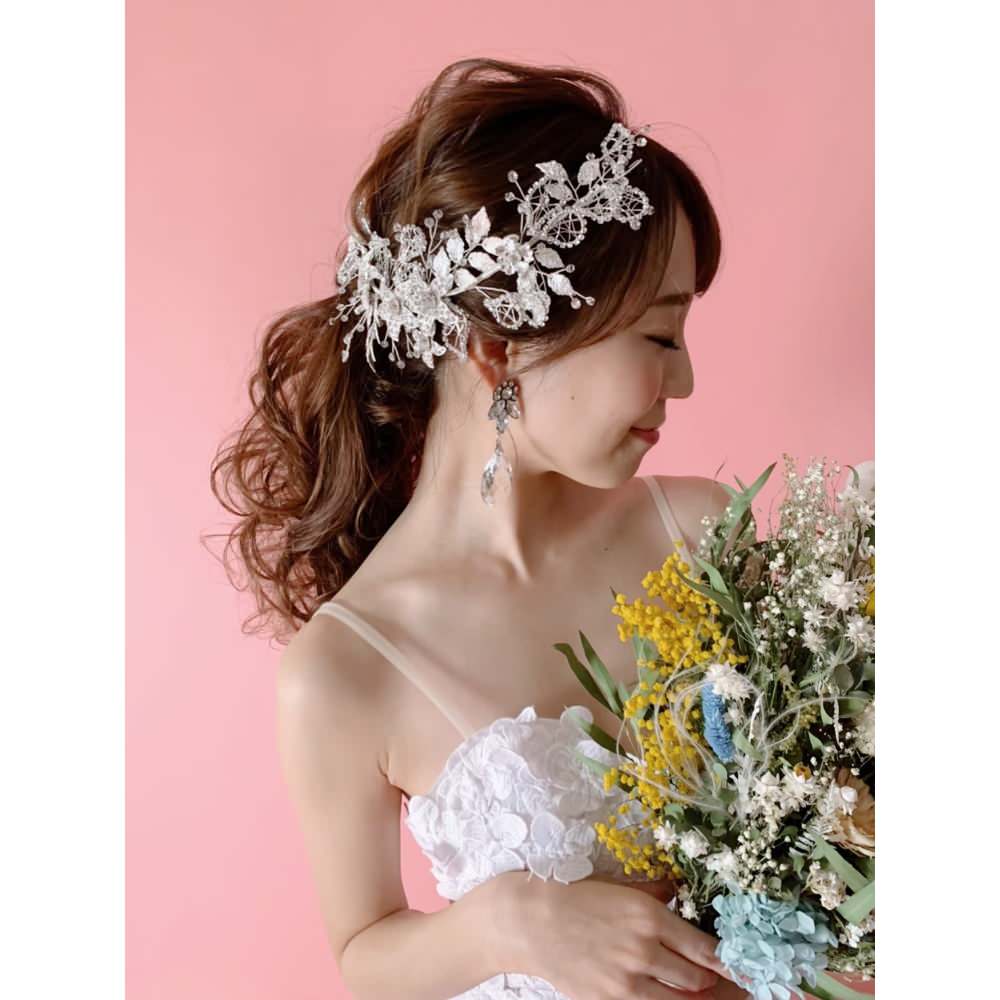 【ヘッドドレス】violet flower romantic ブライダルヘッドドレス 【結婚式 ヘアアクセサリー】