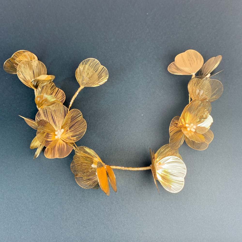 【ヘッドドレス】Bohemian gold flower ブライダルヘッドドレス 【結婚式 ヘアアクセサリー】
