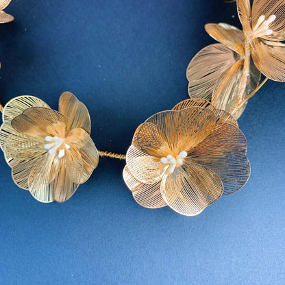 【ヘッドドレス】Bohemian gold flower ブライダルヘッドドレス 【結婚式 ヘアアクセサリー】