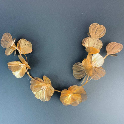 【ヘッドドレス】Bohemian gold flower ブライダルヘッドドレス 【結婚式 ヘアアクセサリー】