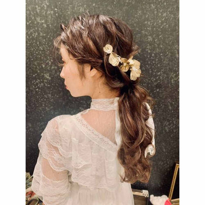 【ヘッドドレス】Bohemian gold flower ブライダルヘッドドレス 【結婚式 ヘアアクセサリー】