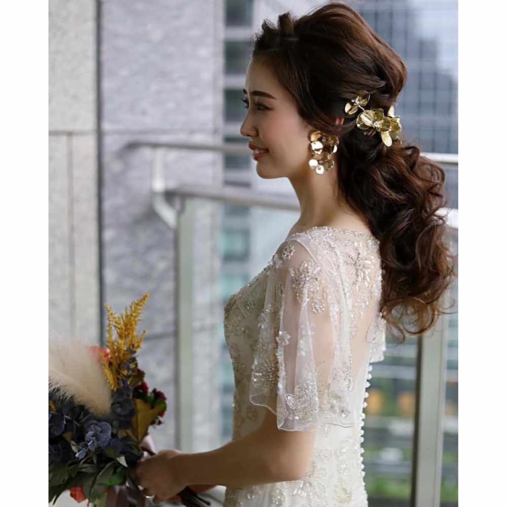 【ヘッドドレス】Bohemian gold flower ブライダルヘッドドレス 【結婚式 ヘアアクセサリー】