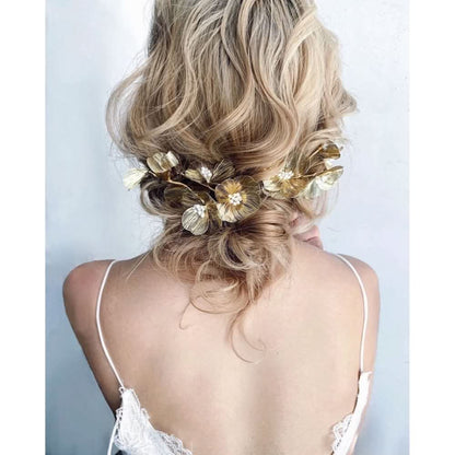 【ヘッドドレス】Bohemian gold flower ブライダルヘッドドレス 【結婚式 ヘアアクセサリー】