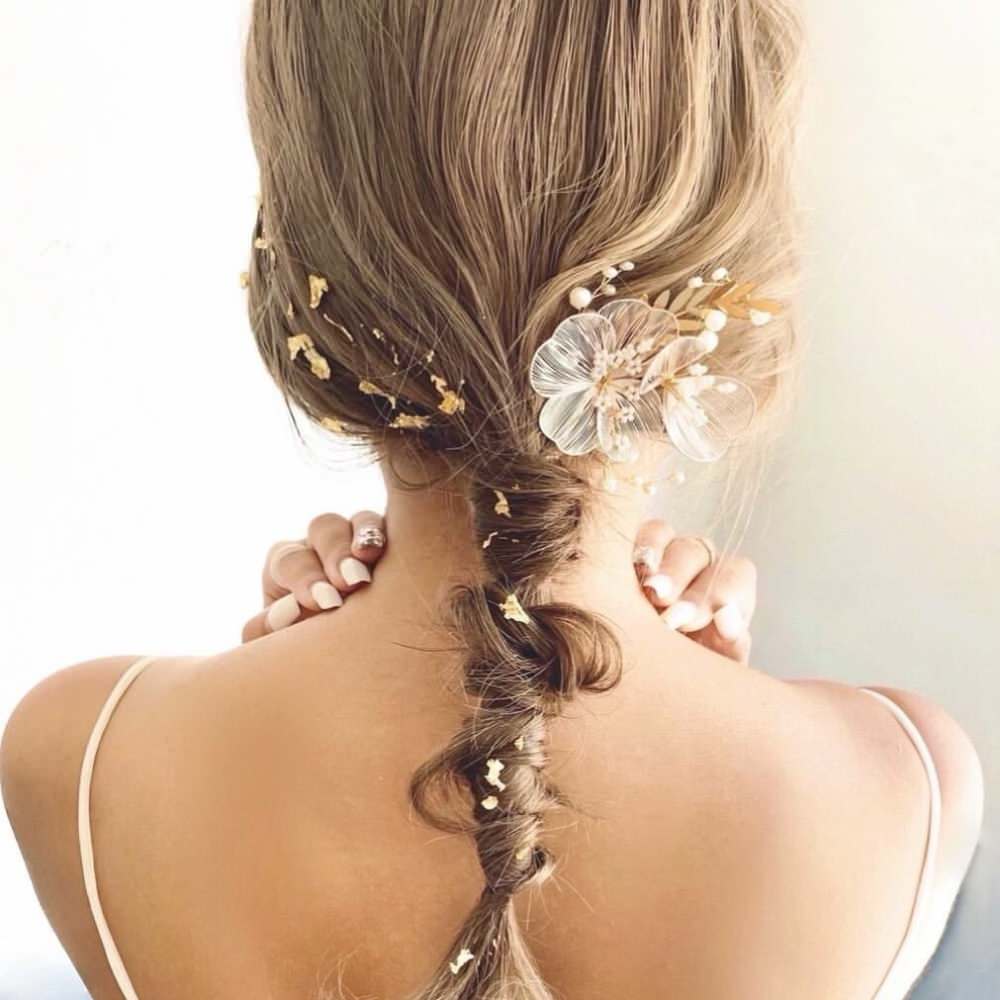 【ヘッドパーツ】gold flower ブライダルヘッドパーツ 【結婚式 ヘアアクセサリー】