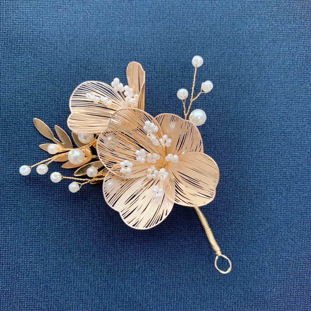 【ヘッドパーツ】gold flower ブライダルヘッドパーツ 【結婚式　ヘアアクセサリー】