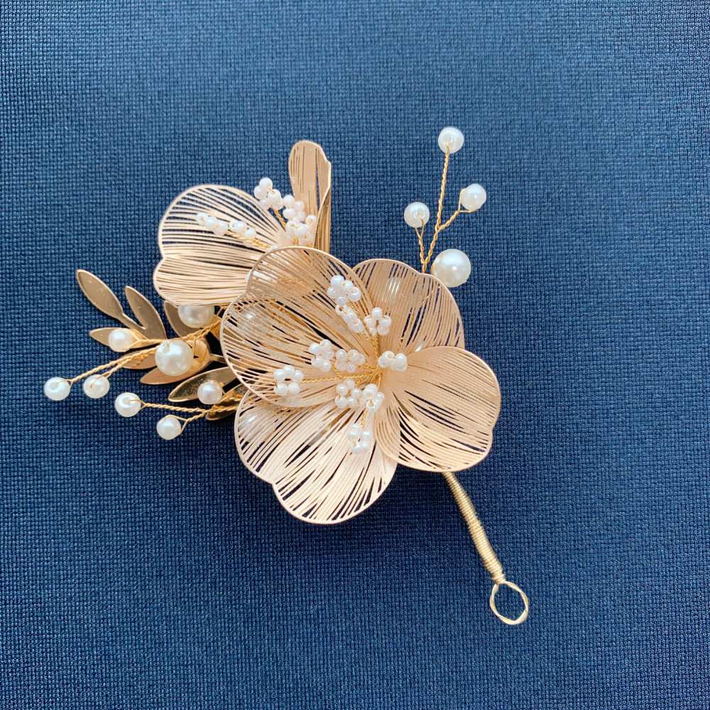 【ヘッドパーツ】gold flower ブライダルヘッドパーツ 【結婚式 ヘアアクセサリー】