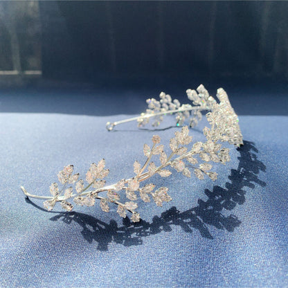 【ヘッドドレス】キュービックジルコニア Floral Head Band 【結婚式　ヘアアクセサリー】