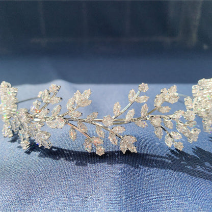 【ヘッドドレス】キュービックジルコニア Floral Head Band 【結婚式　ヘアアクセサリー】