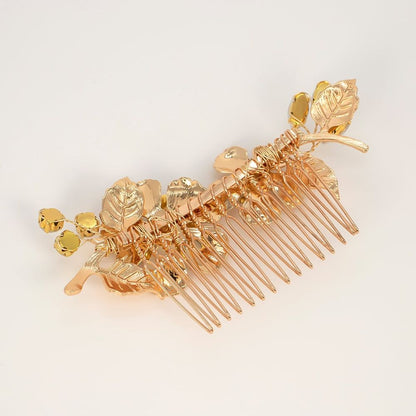 【ヘッドドレス】Gold Flower ヘッドコーム 2点セット 【結婚式 ヘアアクセサリー】