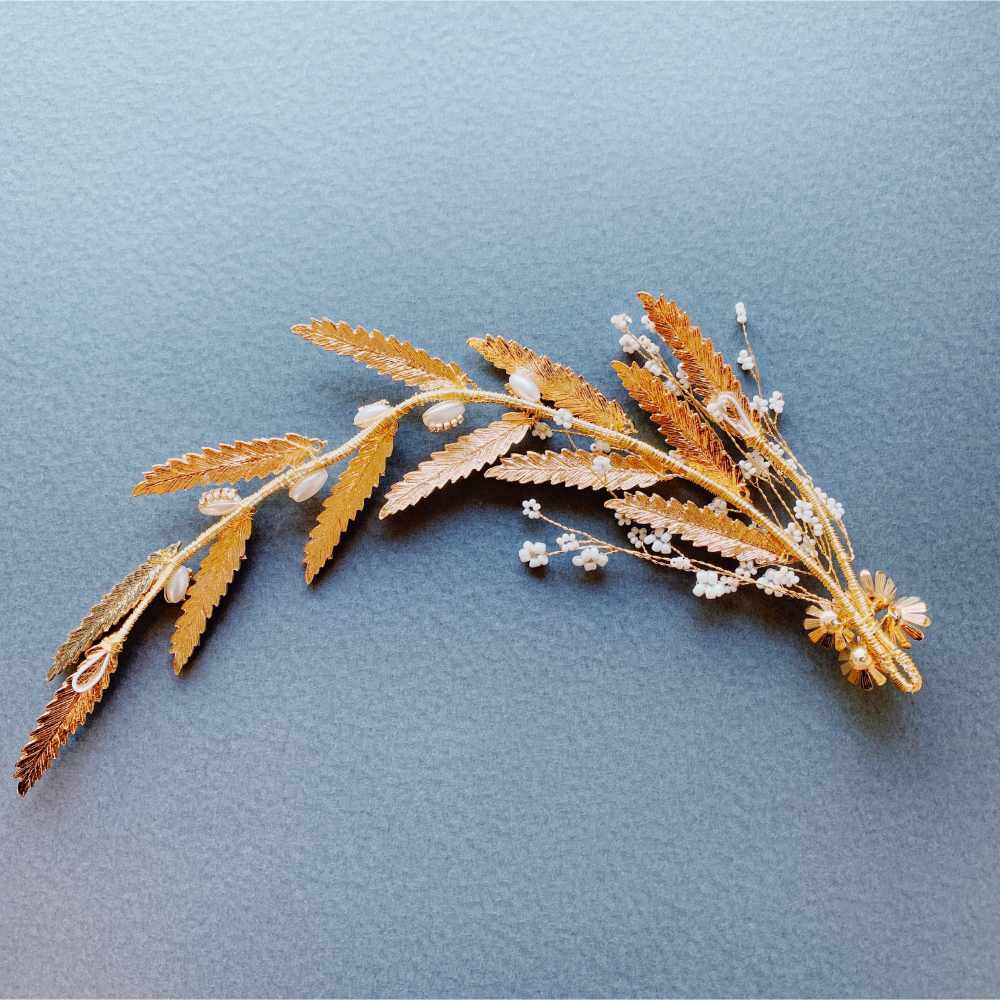 【ヘッドドレス】Gold Leaf ヘッドドレス/ブライダルアクセサリー 【結婚式 ヘアアクセサリー】