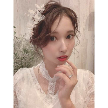 【ヘッドドレス】シフォンフラワーヘッドドレス/ブライダルアクセサリー 【結婚式　ヘアアクセサリー】