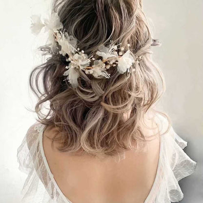 【ヘッドドレス】シフォンフラワーヘッドドレス/ブライダルアクセサリー 【結婚式　ヘアアクセサリー】