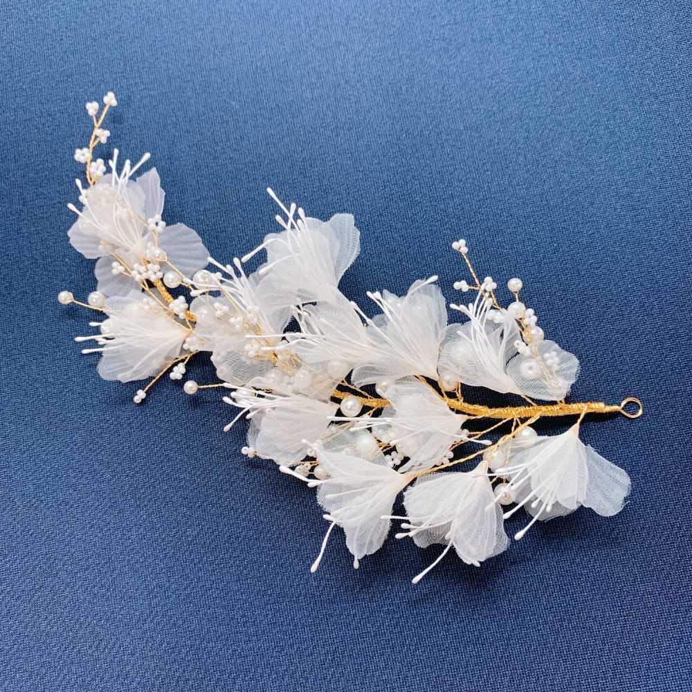 【ヘッドドレス】シフォンフラワーヘッドドレス/ブライダルアクセサリー 【結婚式 ヘアアクセサリー】