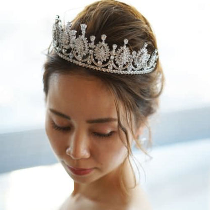 【ティアラ】Zirconia Crown Olivia Tiara/ブライダルアクセサリー 【結婚式　ヘアアクセサリー】