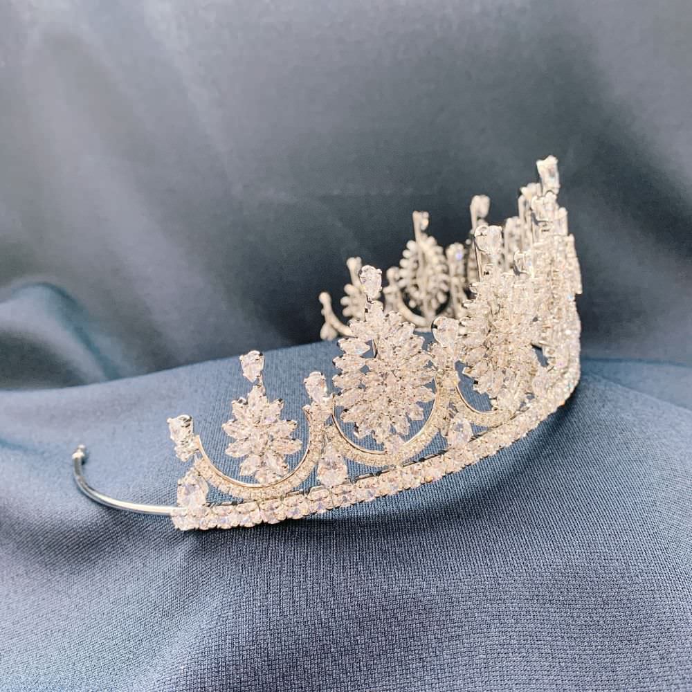 【ティアラ】Zirconia Crown Olivia Tiara/ブライダルアクセサリー 【結婚式 ヘアアクセサリー】