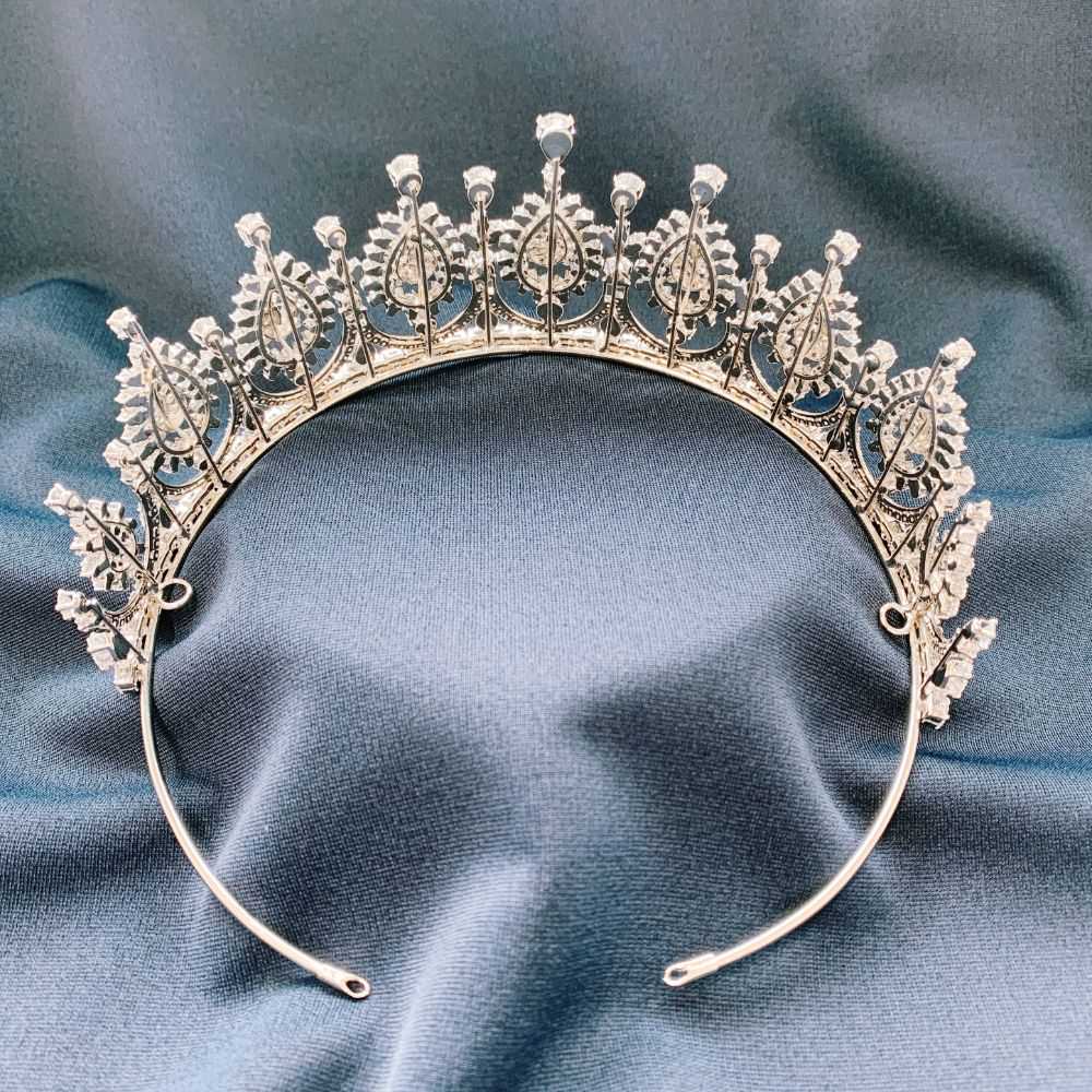 【ティアラ】Zirconia Crown Olivia Tiara/ブライダルアクセサリー 【結婚式　ヘアアクセサリー】