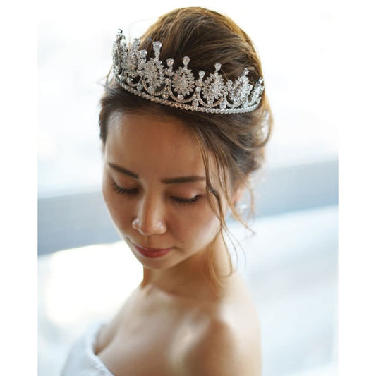 【ティアラ】Zirconia Crown Olivia Tiara/ブライダルアクセサリー 【結婚式 ヘアアクセサリー】