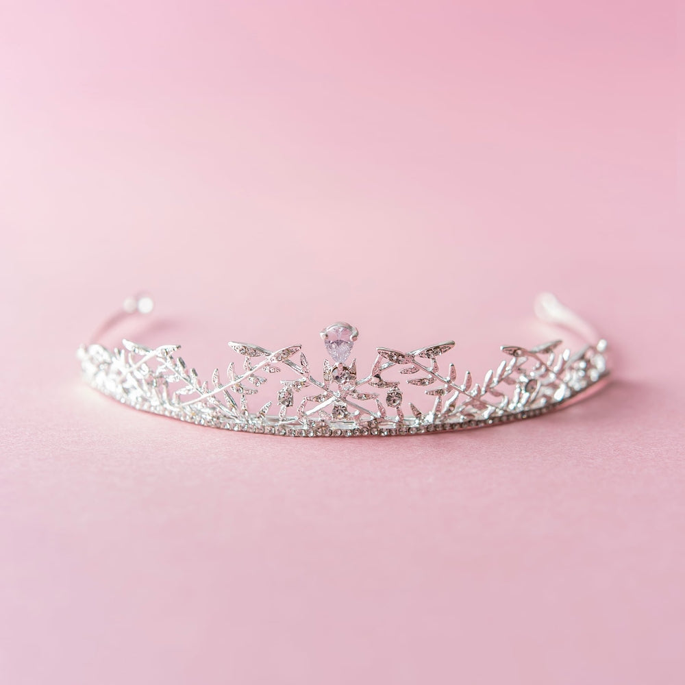 【ティアラ】Botanic キュービックジルコニア ブライダルティアラ 【結婚式 ヘアアクセサリー】