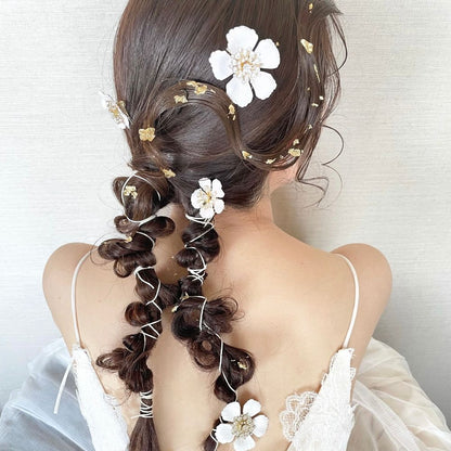 【ヘッドパーツ】Flower Hair Comb 5点セット 【結婚式 ヘアアクセサリー】