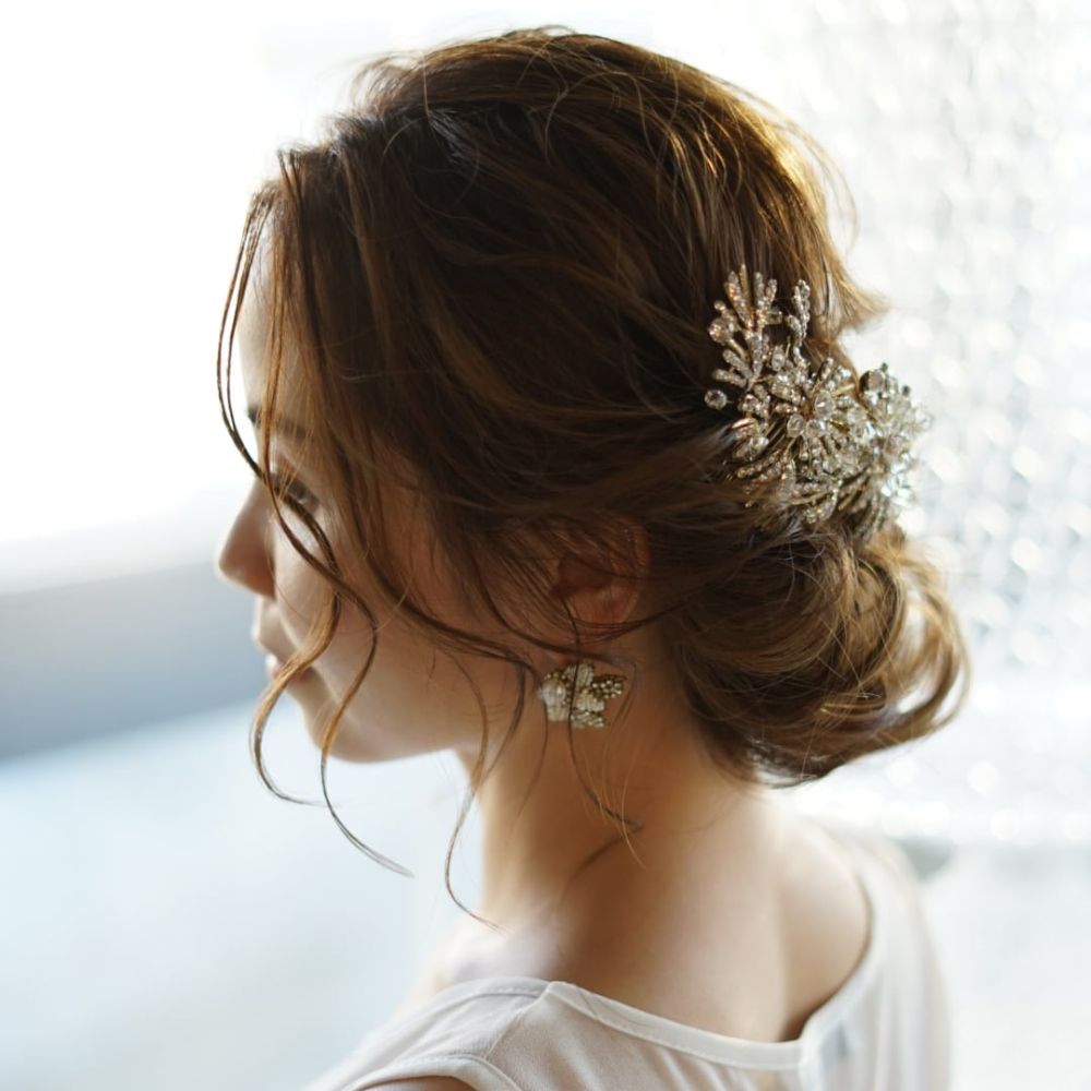 【ヘッドドレス】Like a Dream Gold Headdress 【結婚式 ヘアアクセサリー】