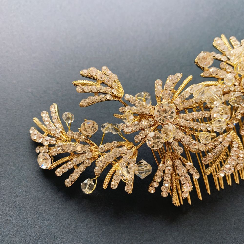 【ヘッドドレス】Like a Dream Gold Headdress 【結婚式 ヘアアクセサリー】