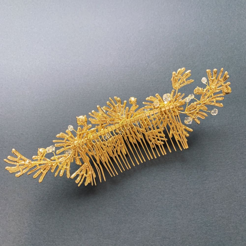 【ヘッドドレス】Like a Dream Gold Headdress 【結婚式 ヘアアクセサリー】