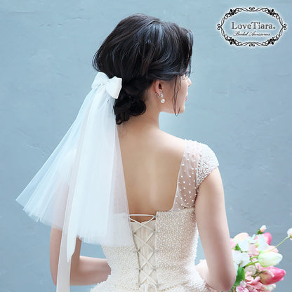 チュールリボンヘッドドレス【フェアリー】 【結婚式　ヘアアクセサリー】