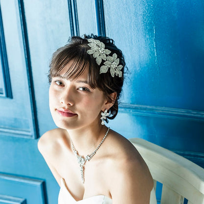 【ティアラ】フラワーbijouxティアラ/ブライダルアクセサリー 【結婚式 ヘアアクセサリー】