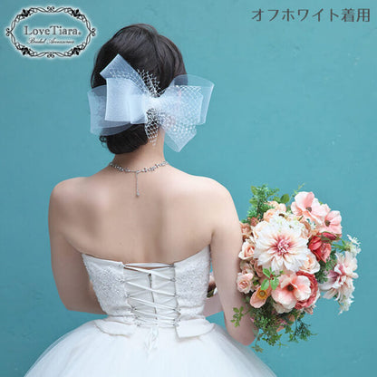 ホースヘアヘッドドレス【ジョリー】(ブラック)【花嫁 ヘアアクセ】（H-166bk）