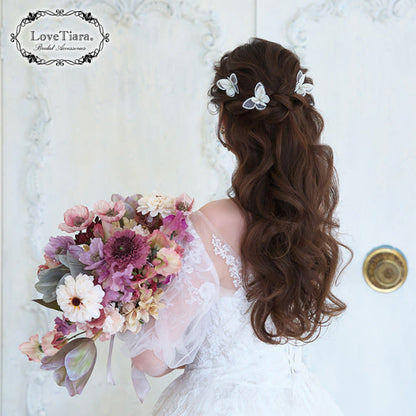 ヘアピン【バタフライ】【花嫁 ヘアアクセ】（H-178）