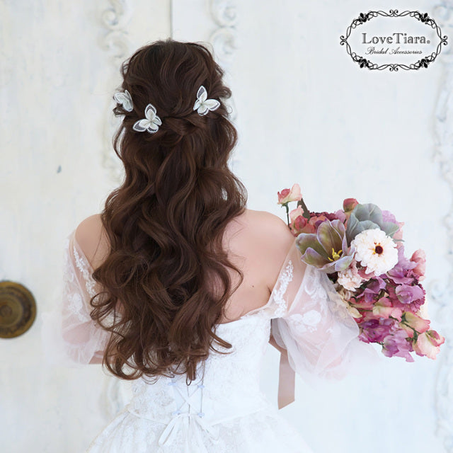 ヘアピン【バタフライ】【花嫁 ヘアアクセ】（H-178）