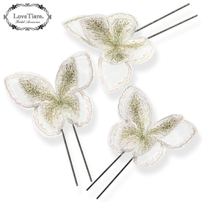 ヘアピン【バタフライ】【花嫁 ヘアアクセ】（H-178）