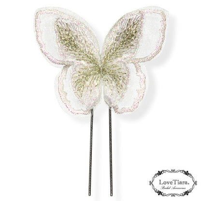 ヘアピン【バタフライ】【花嫁 ヘアアクセ】（H-178）
