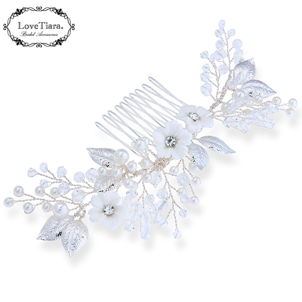 ヘッドドレス【ホワイトフラワー】【結婚式 ヘアアクセサリー】（H-179）