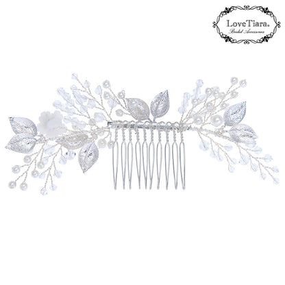 ヘッドドレス【ホワイトフラワー】【結婚式 ヘアアクセサリー】（H-179）