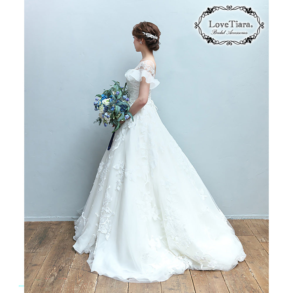 ヘッドドレス【ホワイトフラワー】【結婚式 ヘアアクセサリー】（H-179）