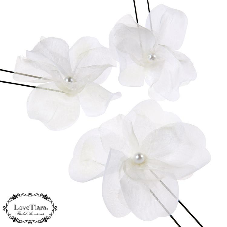 オーガンジーフラワーヘアピン5本セット（H-182）