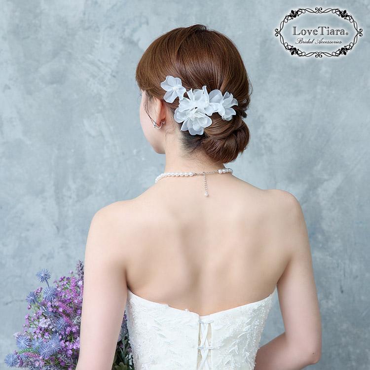 オーガンジーフラワーヘアピン5本セット（H-182） – 結婚式準備サイトCORDY