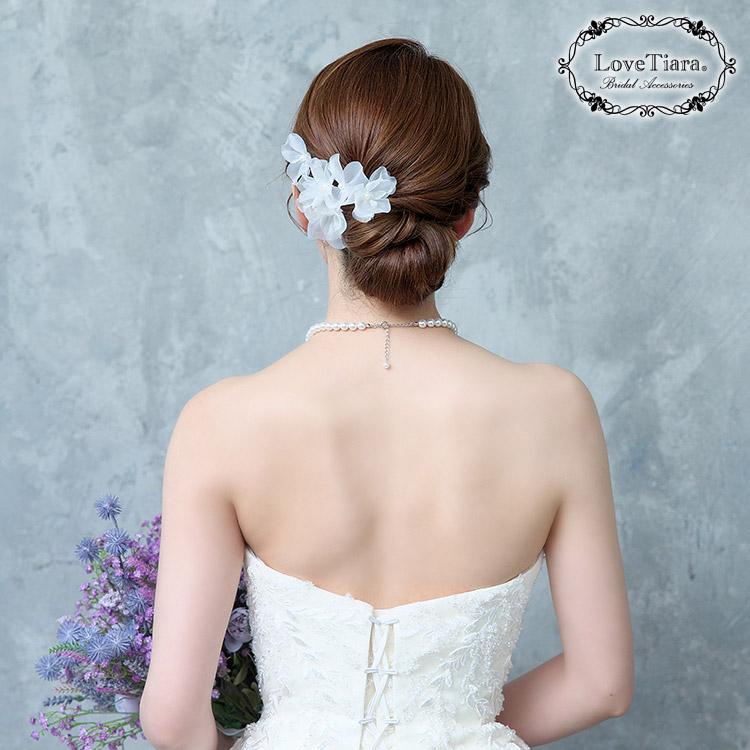オーガンジーフラワーヘアピン5本セット（H-182） – 結婚式準備サイトCORDY