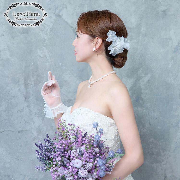 オーガンジーフラワーヘアピン5本セット（H-182） – 結婚式準備サイトCORDY