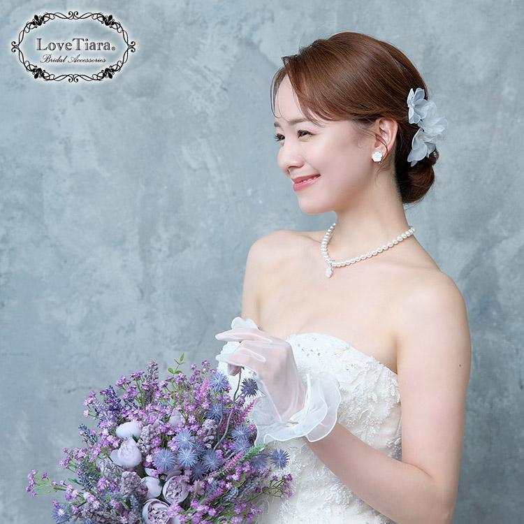 オーガンジーフラワーヘアピン5本セット（H-182）