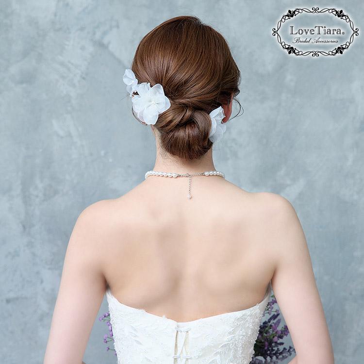 オーガンジーフラワーヘアピン5本セット（H-182）