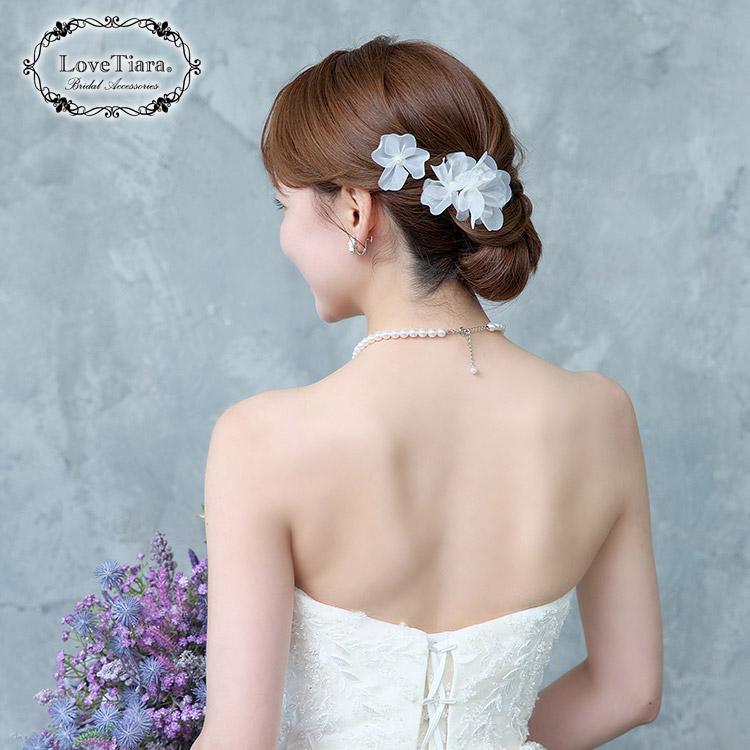 オーガンジーフラワーヘアピン5本セット（H-182）