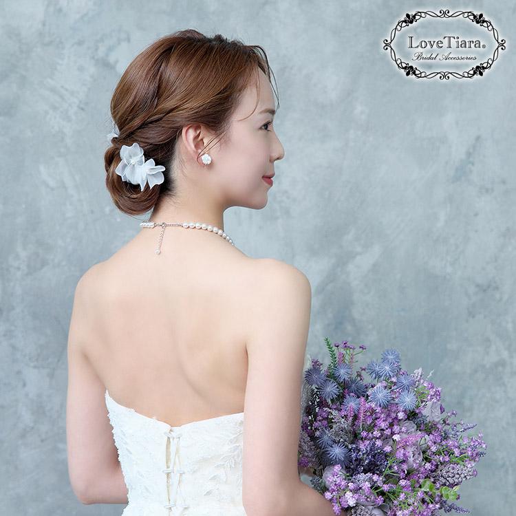 オーガンジーフラワーヘアピン5本セット（H-182）