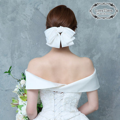リボンヘッドドレス【ブリスリボン】【結婚式 ヘアアクセサリー】（H-183）
