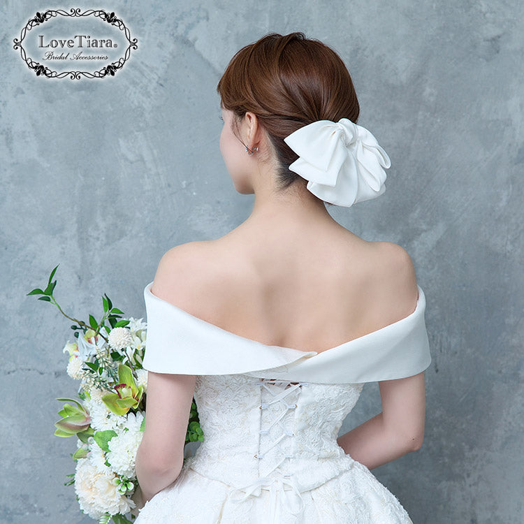 リボンヘッドドレス【ブリスリボン】【結婚式 ヘアアクセサリー】（H-183）